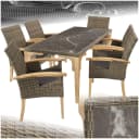 tectake Rattanset 7-tlg. Foggia & Rosarno mit Holzgestell Bild 2