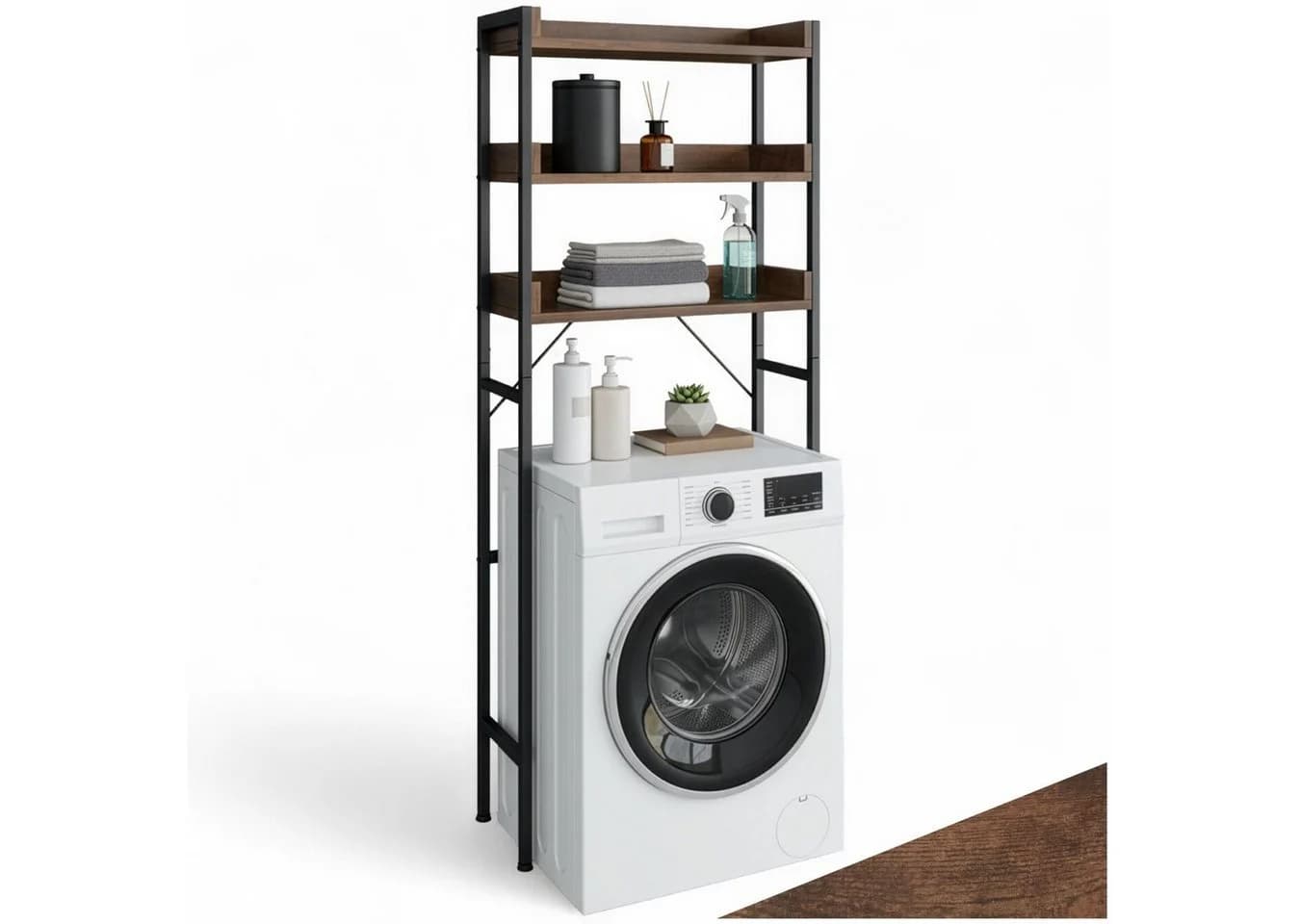 tectake Badregal Industrial Style Dunkelbraun Stahl - Bild 3