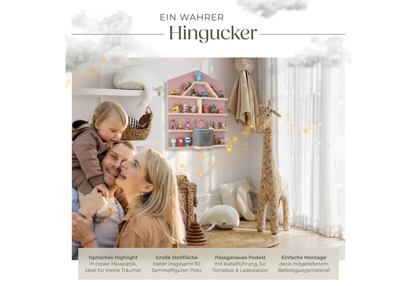 tectake Wandregal Mylittle Story Rosa für bis zu 50 Tonies - Bild 4