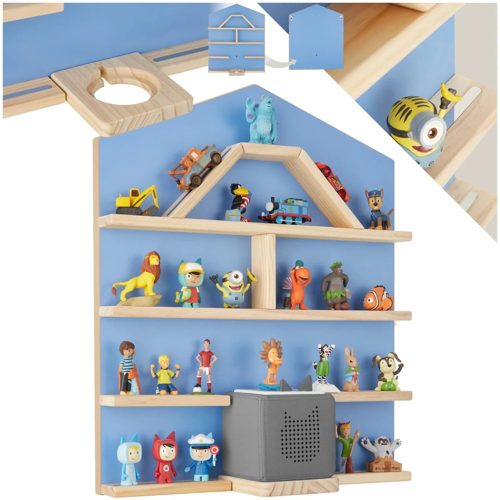tectake Wandregal Mylittle Story Blau für bis zu 50 Tonies