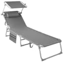 tectake Gartenliege Chloé Grau Verstellbar Klappbar Bild 1
