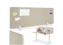 tectake Raumteiler Schreibtisch Trennwand Beige Modern Bild 3