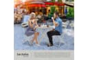 tectake Bistrotisch Set 3-tlg. Beige Klappbar Stahl Bild 5