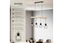 tectake Pendelleuchte Woody Industrial-Style 4x E27 Holz Stahl Bild 2