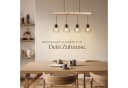 tectake Pendelleuchte Woody Industrial-Style 4x E27 Holz Stahl Bild 4