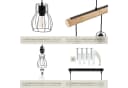 tectake Pendelleuchte Woody Industrial-Style 4x E27 Holz Stahl Bild 5