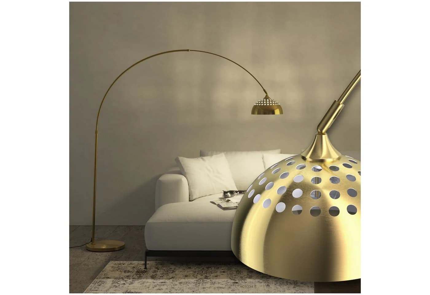 tectake Bogenleuchte Arcus Gold Verstellbar Retro Design - Bild 3