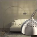 tectake Stehlampe Bogenleuchte LED Verstellbar Retro Nickel Matt Bild 1