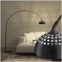 tectake Stehlampe Bogenleuchte Schwarz Verstellbar Retro Design Bild 1
