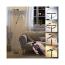 TECTAKE Stehlampe Deckenfluter LED Schwarz Modern mit Leselampe Bild 1