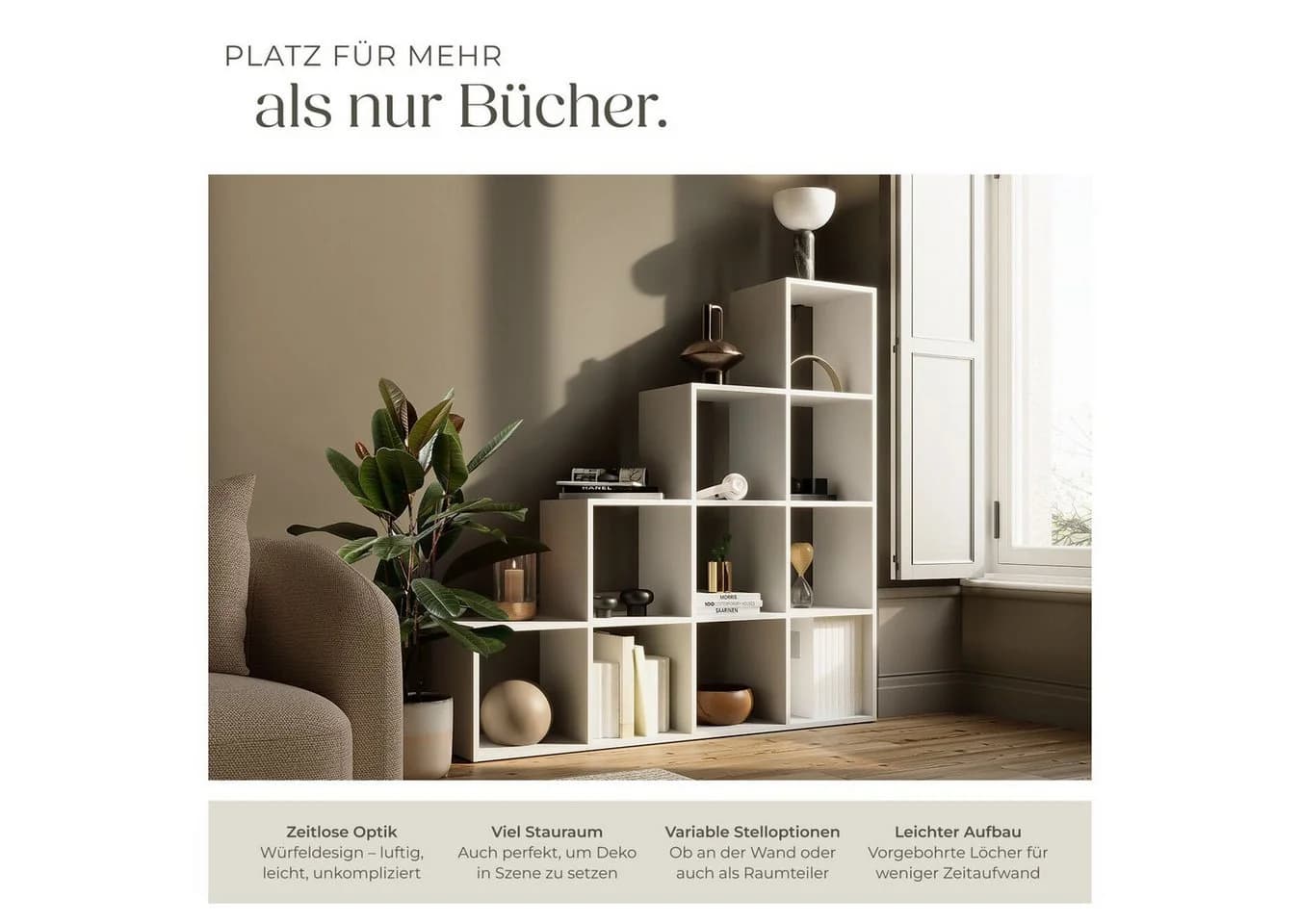 TECTAKE Bücherregal Talisa 10 Fächer Würfeldesign - Bild 4