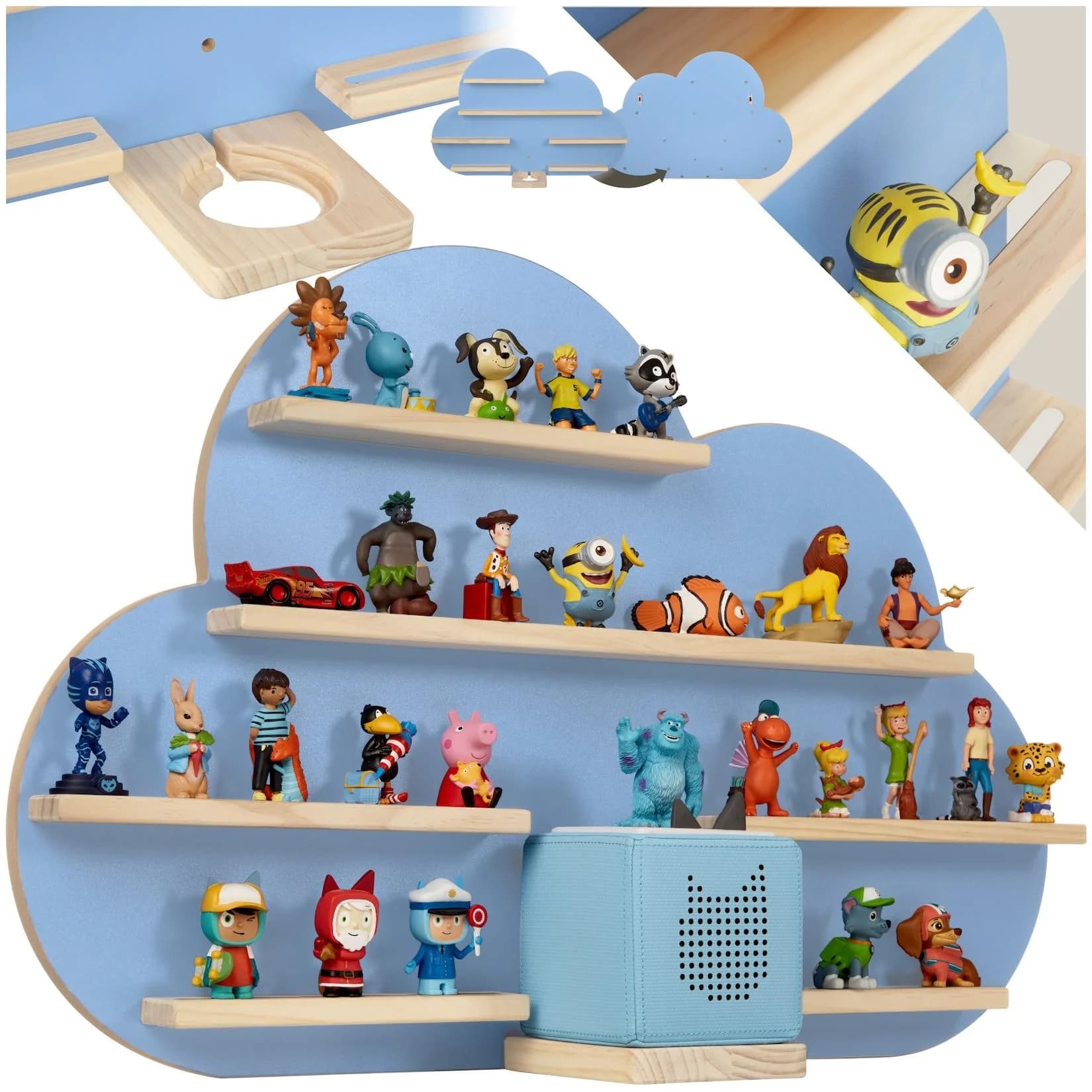 tectake Wandregal MyLittleStory Cloud für Tonies mit Magnetstreifen
