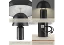 tectake Schreibtischlampe Akku Retro Pilzdesign Schwarz Bild 5