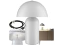 tectake Schreibtischlampe Akku Dimmbar Retro Pilzdesign Weiß Bild 2