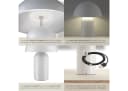 tectake Schreibtischlampe Akku Dimmbar Retro Pilzdesign Weiß Bild 4