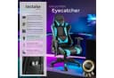 tectake Gaming-Stuhl Tartaros Schwarz/Blau mit LED & Massage Bild 2