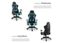 tectake Gaming-Stuhl Tartaros Schwarz/Blau mit LED & Massage Bild 4