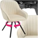 TECTAKE Esszimmerstuhl Snug Drehbar Samtoptik Beige Bild 1