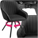 tectake Esszimmerstuhl Snug Drehbar Schwarz Samtoptik Bild 1