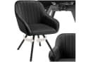 tectake Esszimmerstuhl Snug Drehbar Schwarz Samtoptik Bild 3