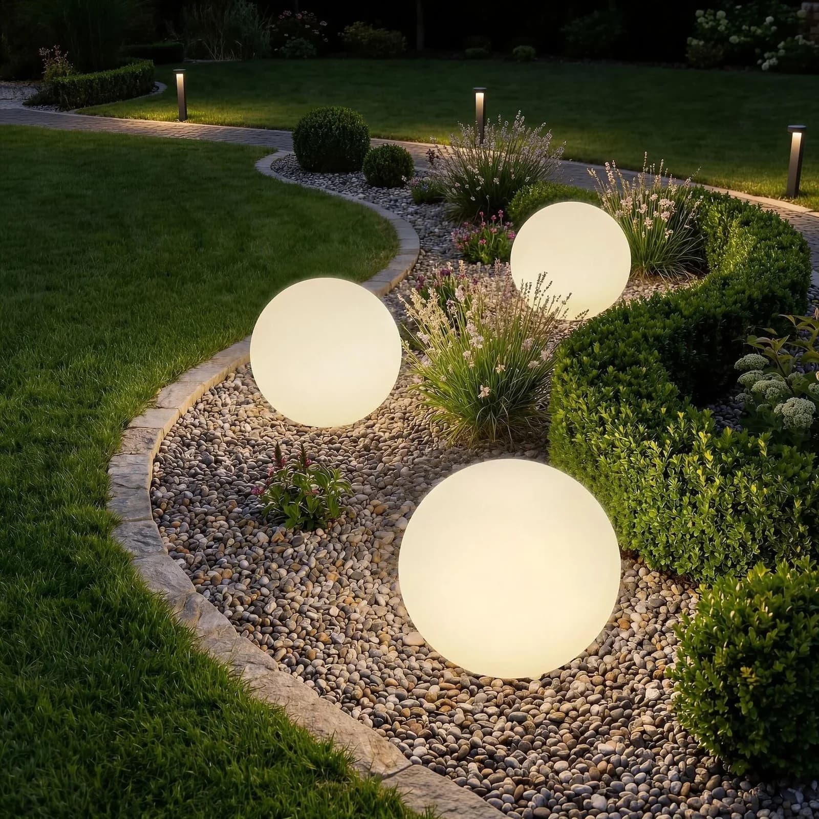 tectake® Kugelleuchte mit LED-Beleuchtung, 12 W, inklusive Erdspieß