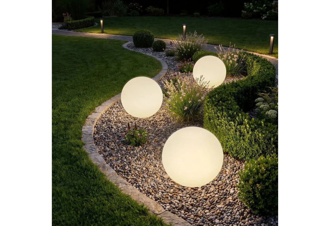 tectake® Kugelleuchte mit LED-Beleuchtung, 12 W, inklusive Erdspieß - Bild 3