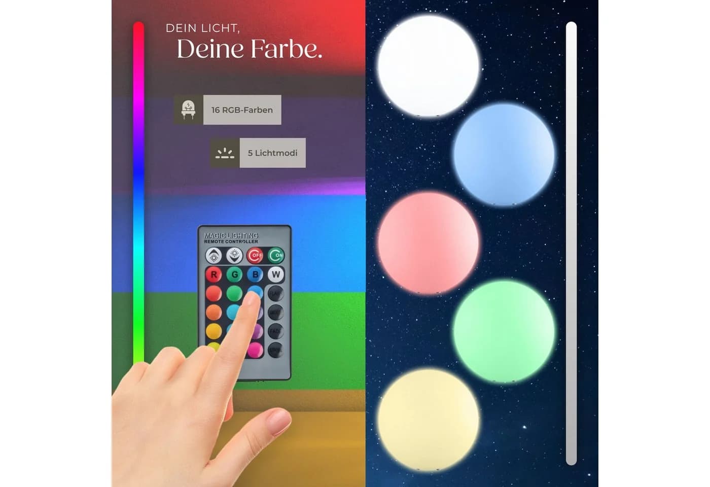 tectake® Kugelleuchte mit LED-Beleuchtung, 12 W, inklusive Erdspieß - Bild 4