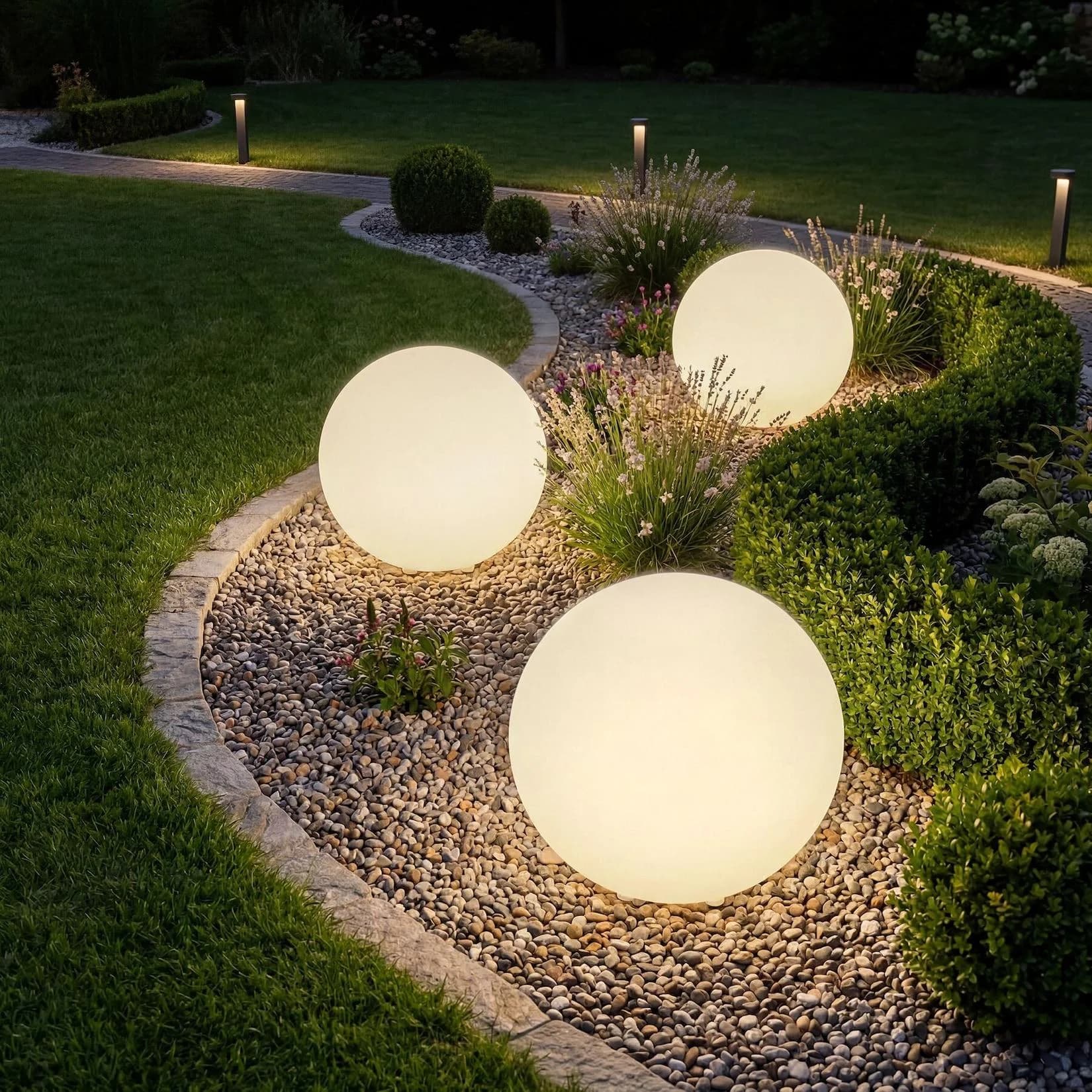 tectake Kugelleuchte LED 12W mit Fernbedienung und Erdspieß