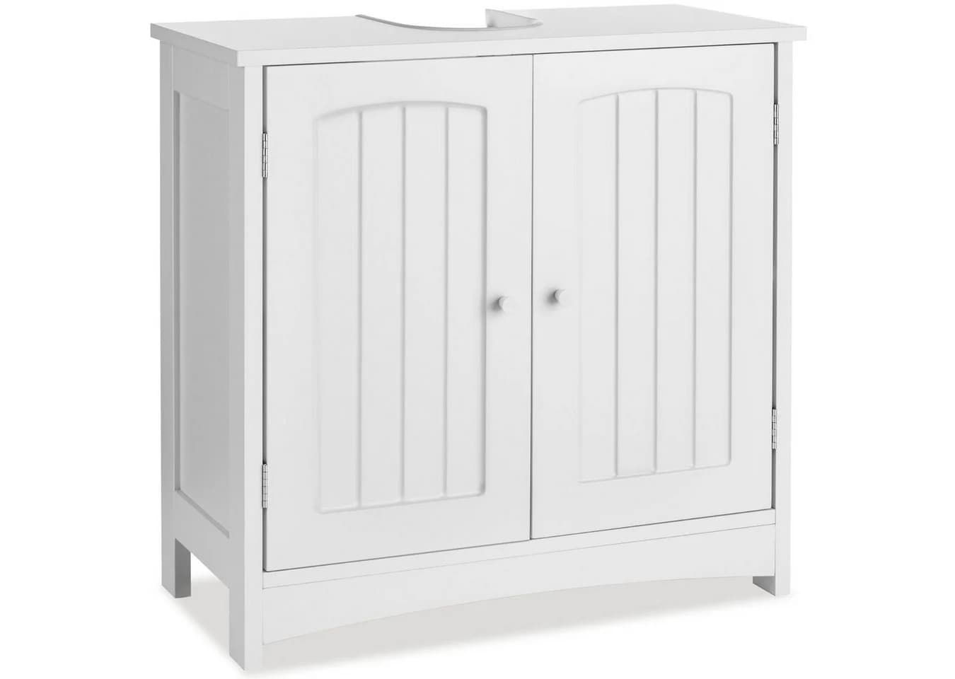 tectake Waschbeckenunterschrank Jasper 2 Fächer Weiß Landhauslook - Bild 3