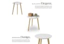 tectake Beistelltisch 2er Set Skandi-Look MDF Pinienholz Bild 3