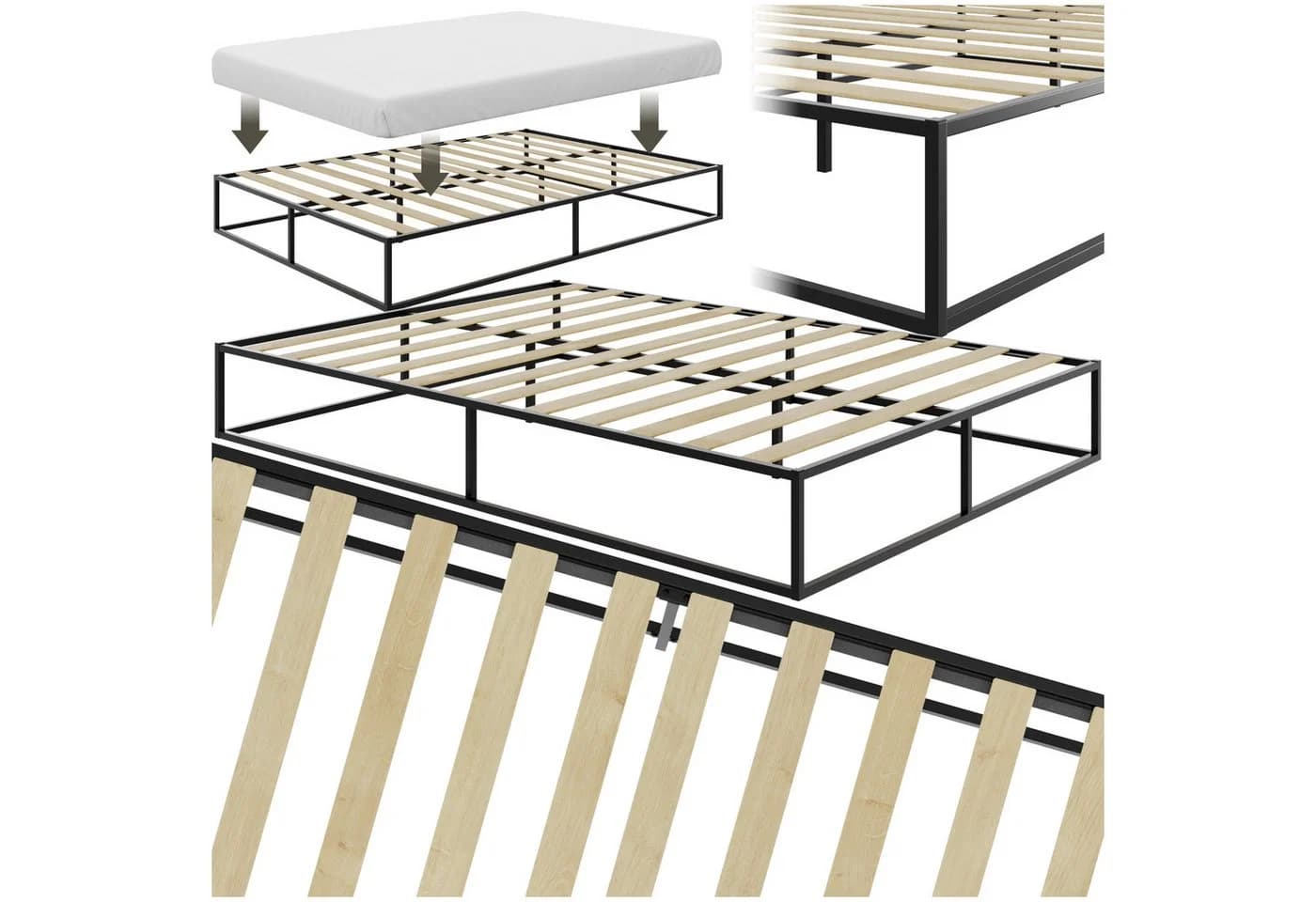 tectake Bettgestell Stahlgestell Plattform Design - Bild 2