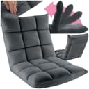 TECTAKE Relaxsessel Snooze Grau Samtbezug Verstellbar Bild 1