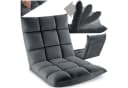 TECTAKE Relaxsessel Snooze Grau Samtbezug Verstellbar Bild 3