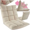 tectake Relaxsessel Snooze Beige Samt 3-in-1 verstellbar Bild 1