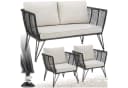 tectake Garten-Loungeset 3-tlg. Wetterfest Polyrattan Bild 3