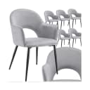 tectake Esszimmerstuhl Sachel 6er Set Samtoptik Grau Bild 1