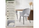 tectake Esszimmerstuhl Sachel 6er Set Samtoptik Grau Bild 2