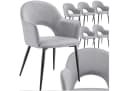 tectake Esszimmerstuhl Sachel 6er Set Samtoptik Grau Bild 3