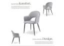 tectake Esszimmerstuhl Sachel 6er Set Samtoptik Grau Bild 4