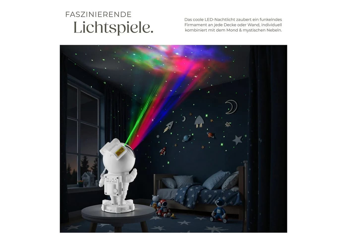 tectake LED Sternenhimmel Projektor Astronaut mit Bluetooth und Timer - Bild 3