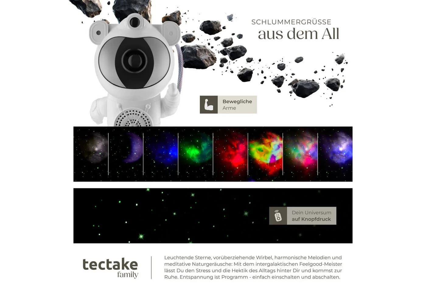 tectake LED Sternenhimmel Projektor Astronaut mit Bluetooth und Timer - Bild 5
