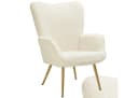 tectake Relaxsessel Hygge Bouclé Creme/Gold Polstersessel Bild 3