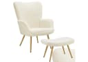 tectake Relaxsessel Hygge mit Hocker Bouclé Creme/Gold Bild 3