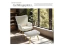 tectake Relaxsessel Hygge mit Hocker Bouclé Creme/Gold Bild 4