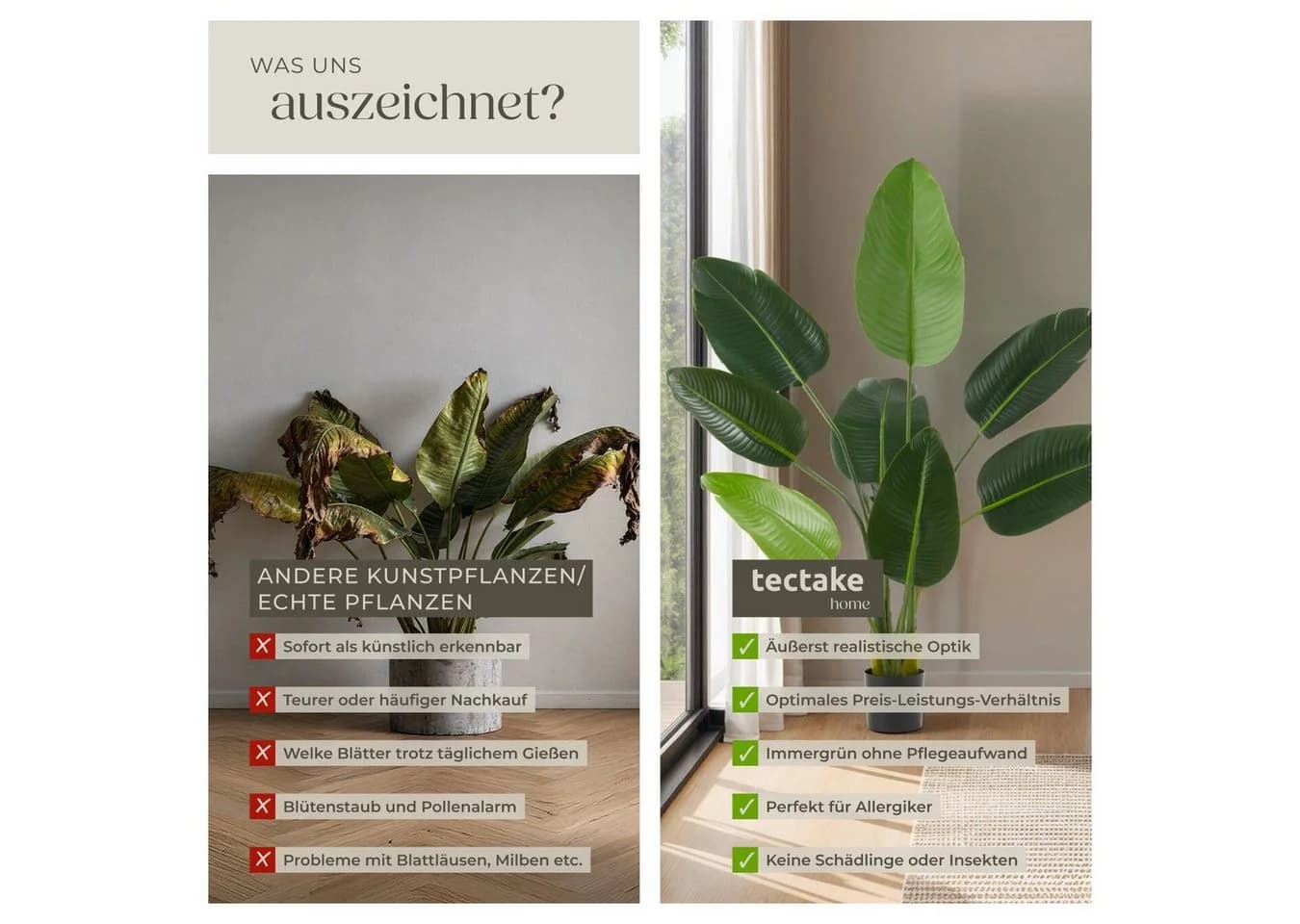 TECTAKE Künstlicher Paradiesvogelbaum Grün 120 cm - Bild 5