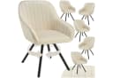 TECTAKE Esszimmerstuhl Drehbarer Armlehnstuhl Snug Beige Samt 6er Set Bild 3