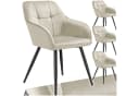 tectake Esszimmerstuhl Marilyn Set 4 St. Beige Samtoptik Gesteppt Bild 3
