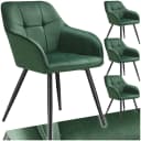 tectake Esszimmerstuhl Marilyn Set 4 St. Dunkelgrün Samt Bild 1