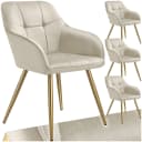 tectake Esszimmerstuhl Marilyn Samt Beige Gold Set 4 St Bild 1