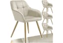 tectake Esszimmerstuhl Marilyn Samt Beige Gold Set 4 St Bild 3